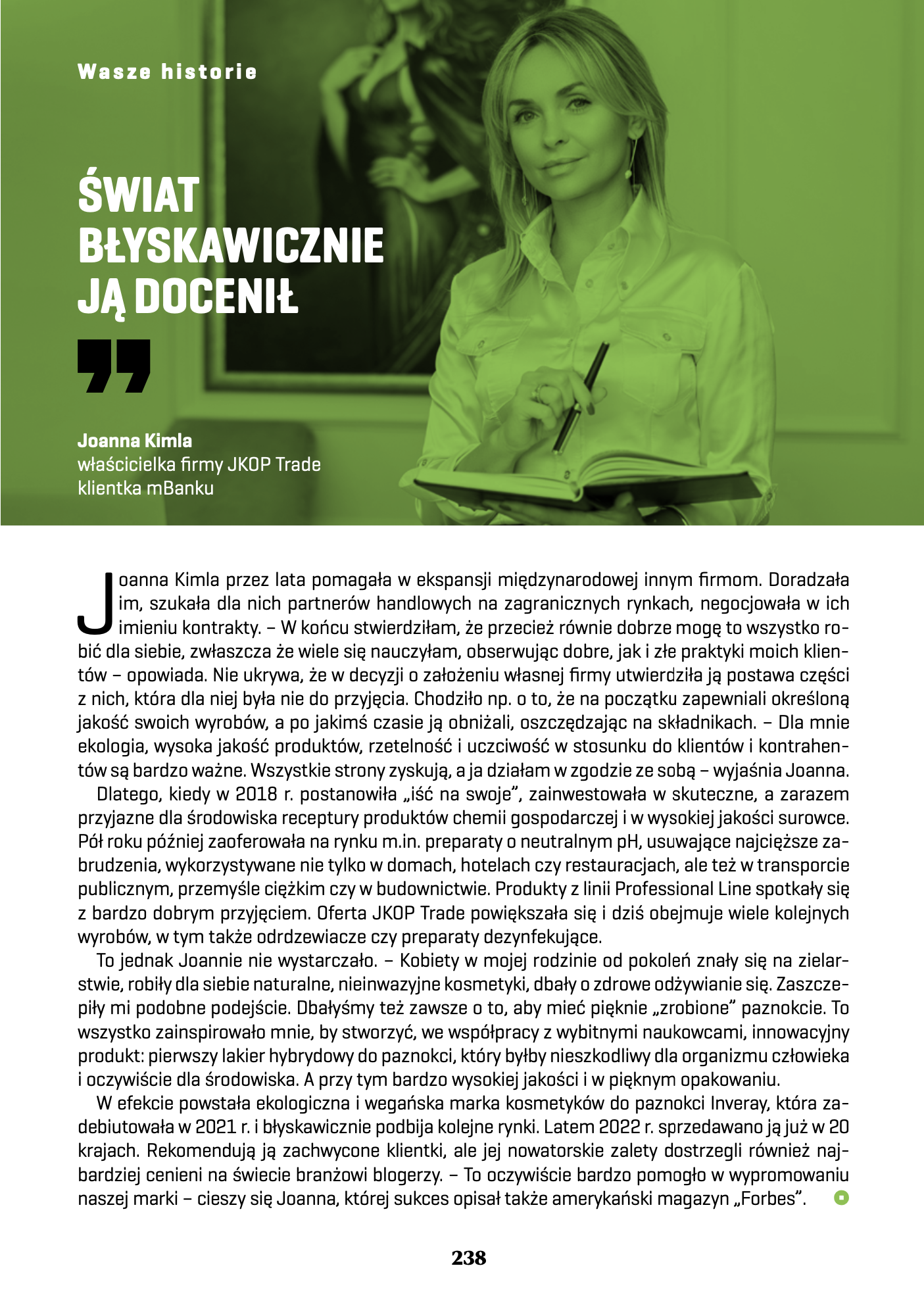 Joanna Kimla - wywiad dla mBank